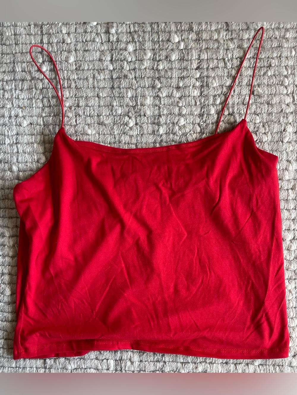 Red Spaghetti-Strap Tank Top